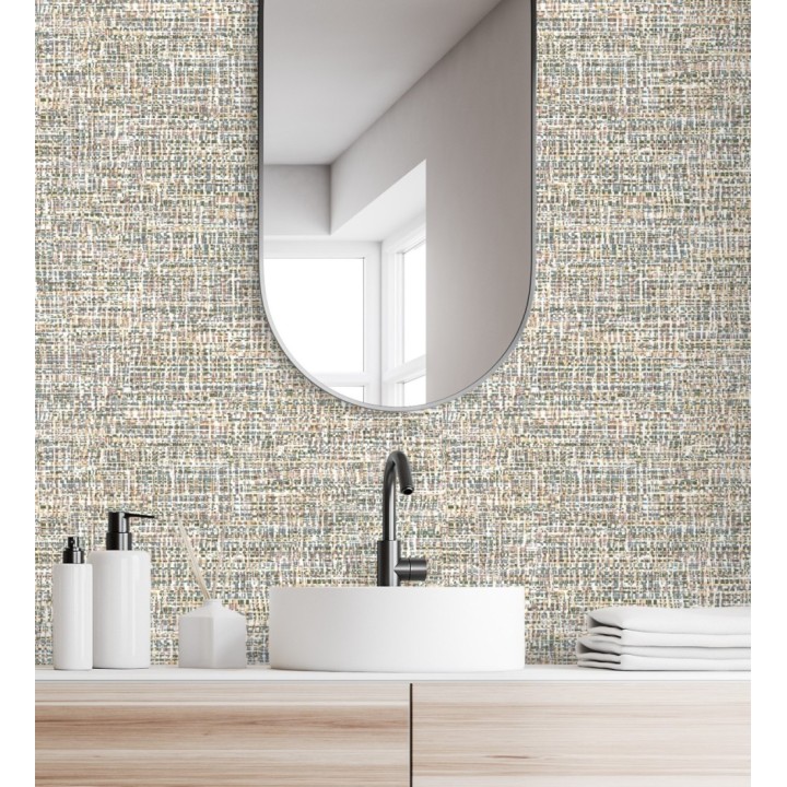 Papel pintado imitación fibras de algodón jaspeadas - Kilamba 681016