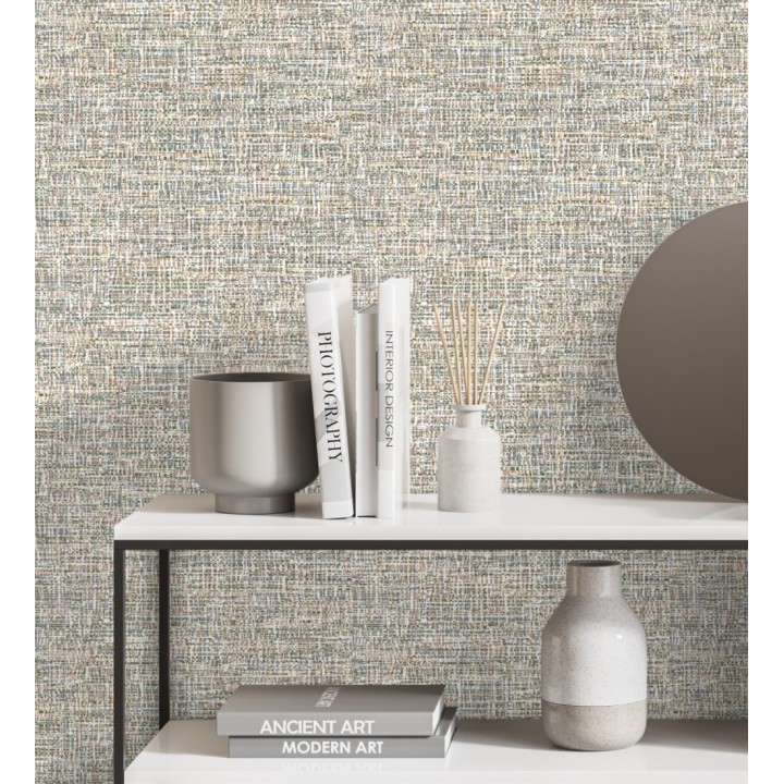 Papel pintado imitación fibras de algodón jaspeadas - Kilamba 681016