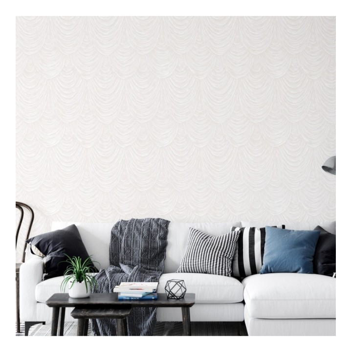 Papel pintado efecto tela alzada con relieve - Kremling Curtains 681139