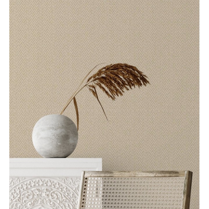 Papel pintado de espigas de Yute texturizada - Dakar 681183