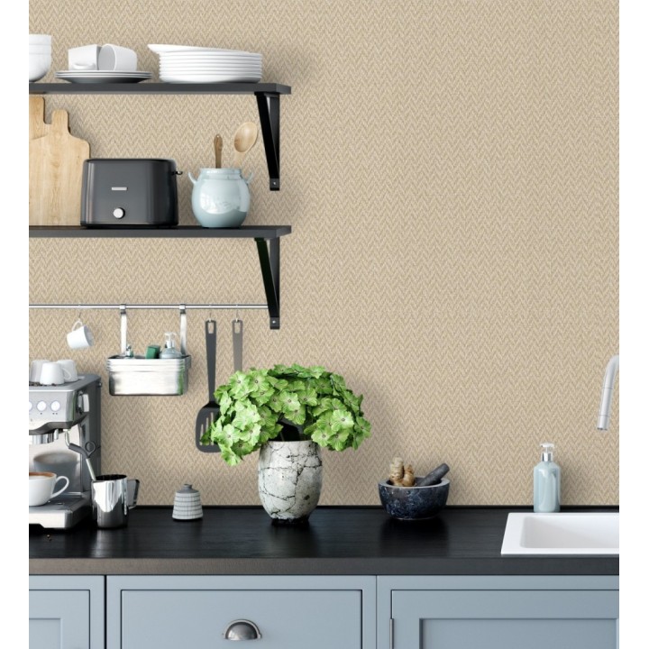 Papel pintado de espigas de Yute texturizada - Dakar 681183