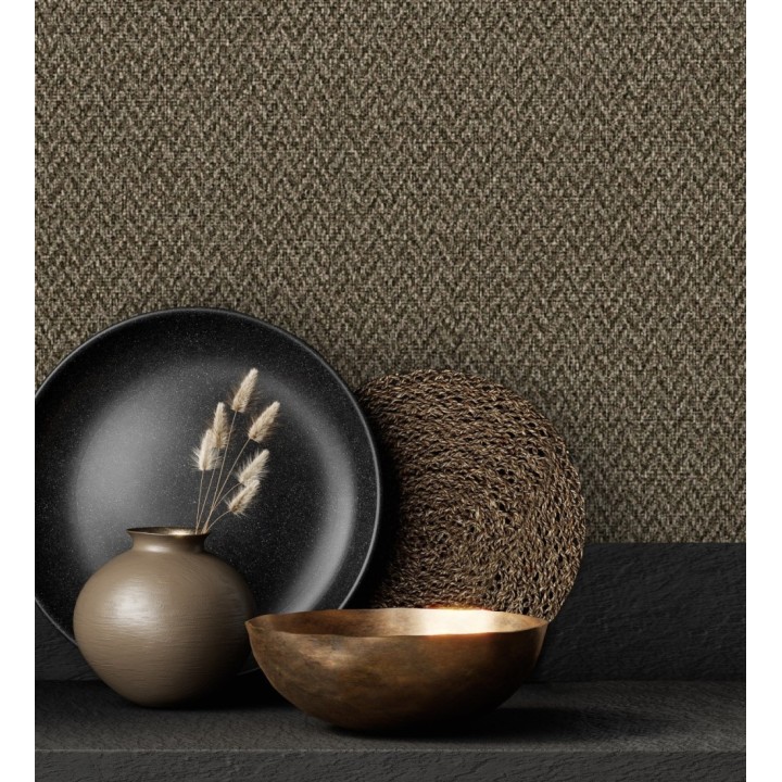 Papel pintado de espigas de Yute texturizada - Dakar 681184