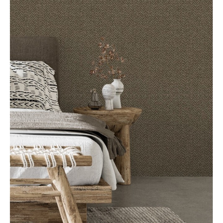 Papel pintado de espigas de Yute texturizada - Dakar 681184