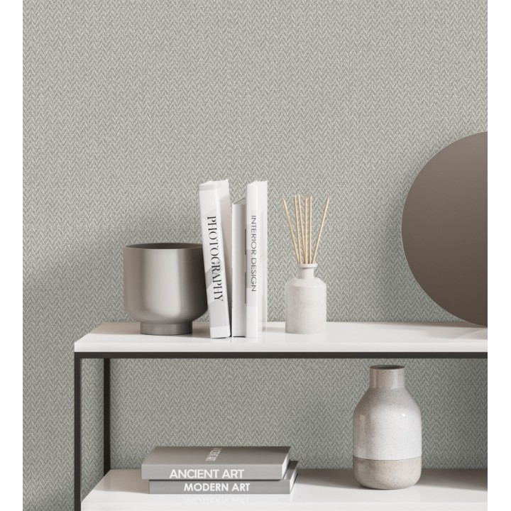 Papel pintado de espigas de Yute texturizada - Dakar 681185