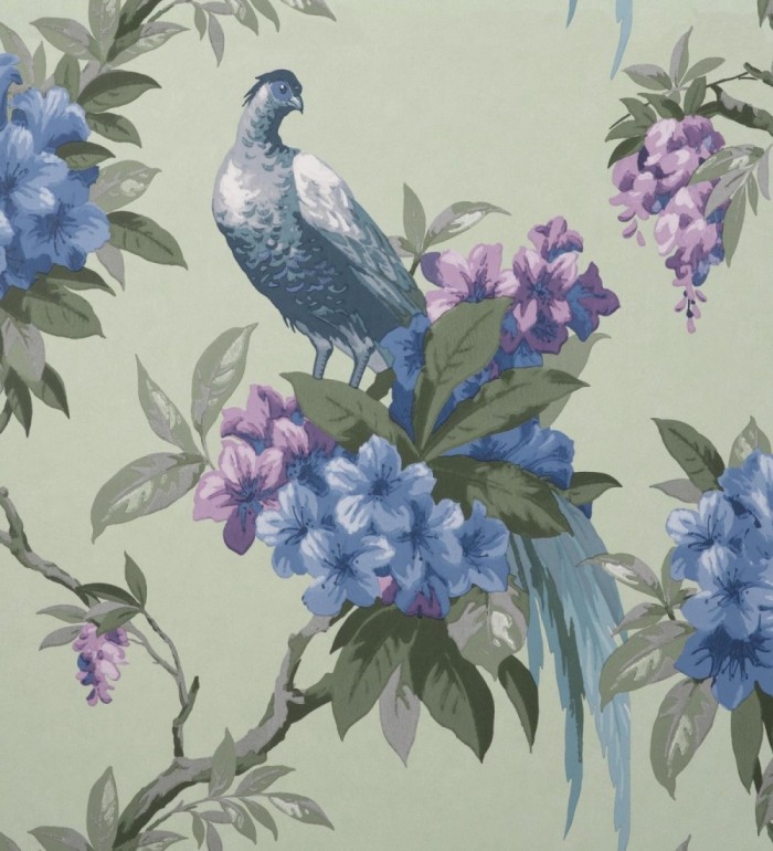 Papel pintado de pájaros y flores de los jardines reales - Royal Birds 681199