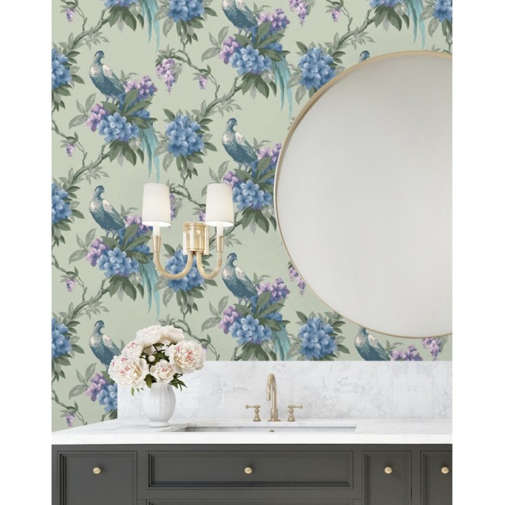 Papel pintado de pájaros y flores de los jardines reales - Royal Birds 681199