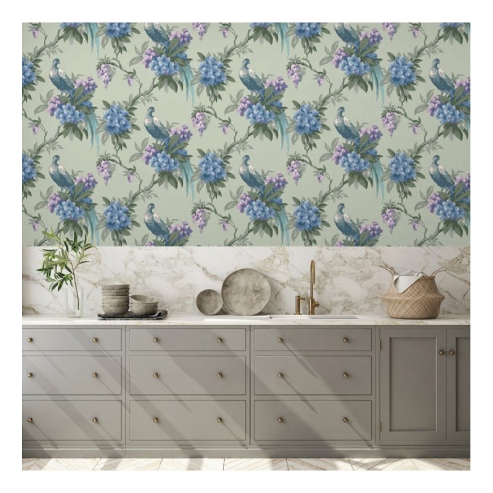 Papel pintado de pájaros y flores de los jardines reales - Royal Birds 681199