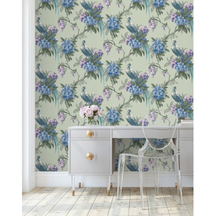 Papel pintado de pájaros y flores de los jardines reales - Royal Birds 681199