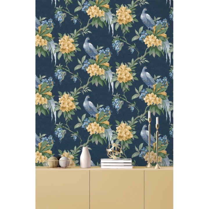 Papel pintado de pájaros y flores de los jardines reales - Royal Birds 681200