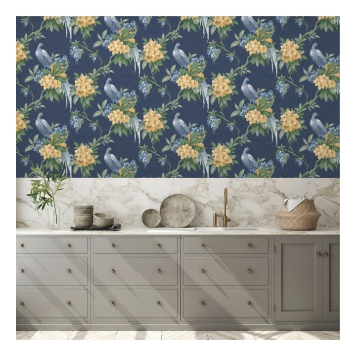 Papel pintado de pájaros y flores de los jardines reales - Royal Birds 681200