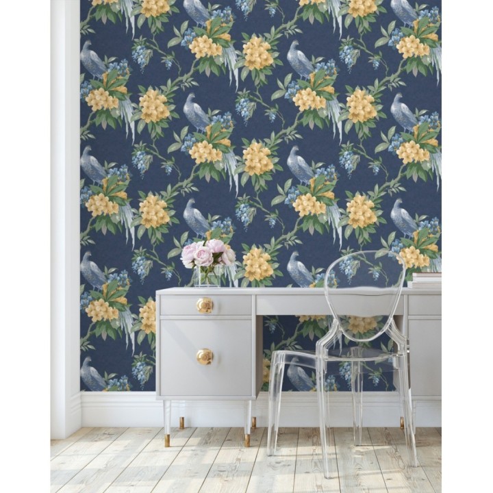 Papel pintado de pájaros y flores de los jardines reales - Royal Birds 681200