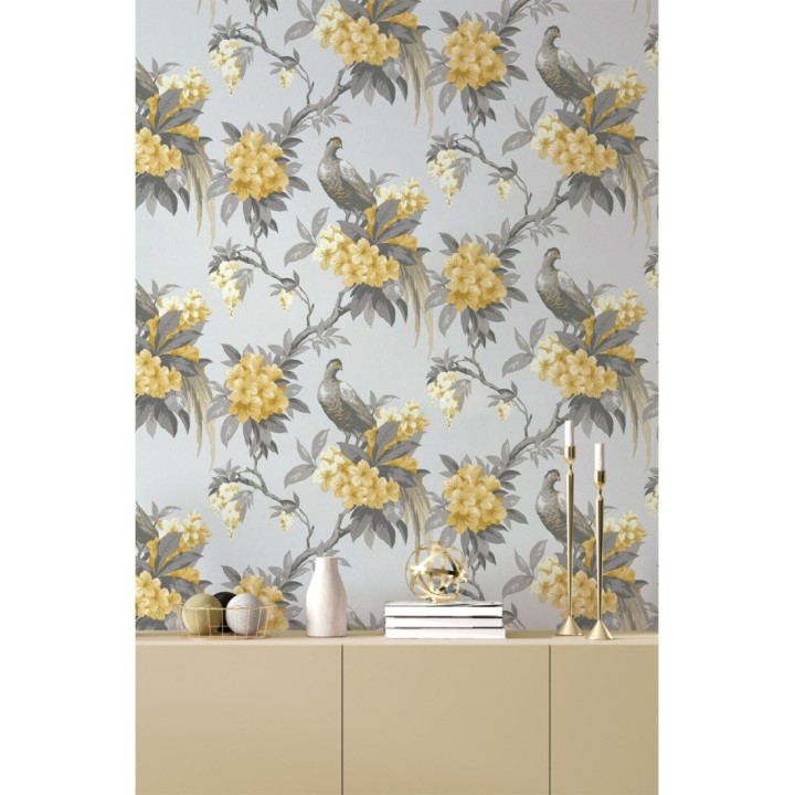 Papel pintado de pájaros y flores de los jardines reales - Royal Birds 681201