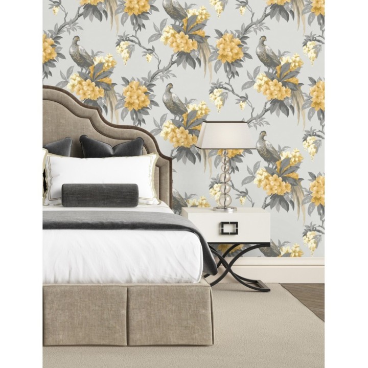 Papel pintado de pájaros y flores de los jardines reales - Royal Birds 681201
