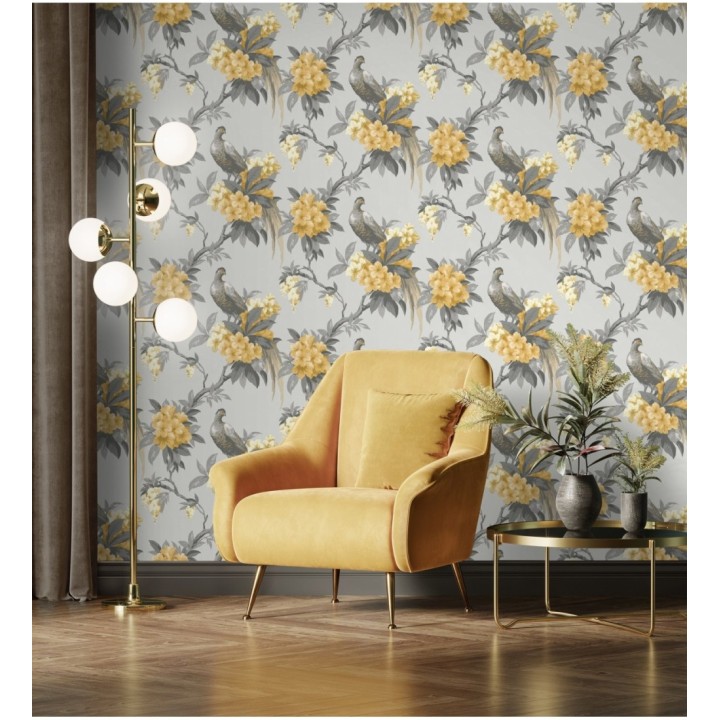 Papel pintado de pájaros y flores de los jardines reales - Royal Birds 681201