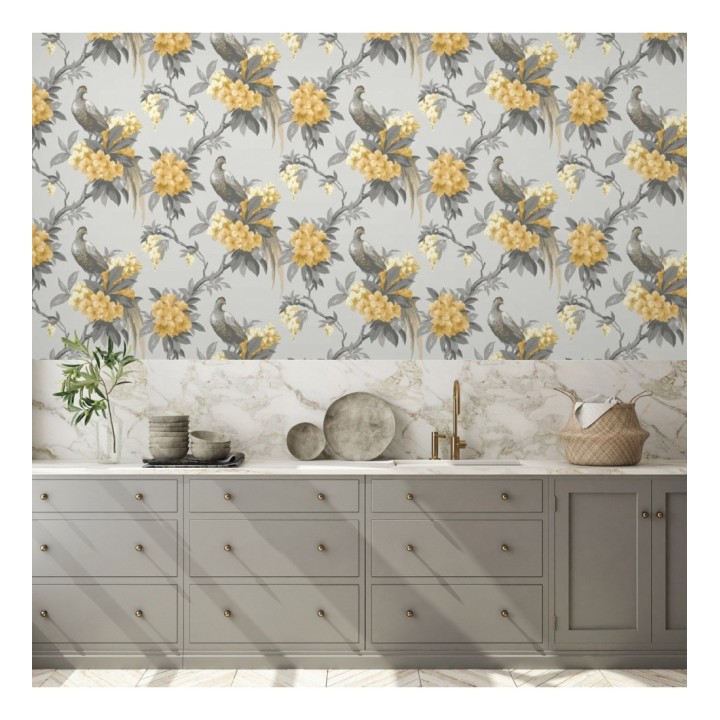 Papel pintado de pájaros y flores de los jardines reales - Royal Birds 681201