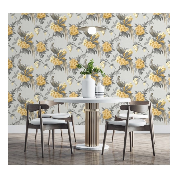Papel pintado de pájaros y flores de los jardines reales - Royal Birds 681201