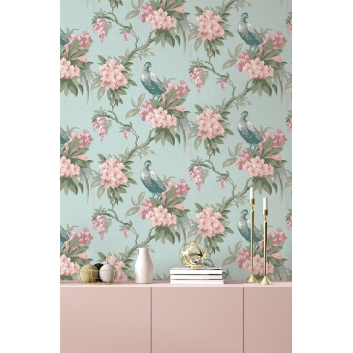 Papel pintado de pájaros y flores de los jardines reales - Royal Birds 681202