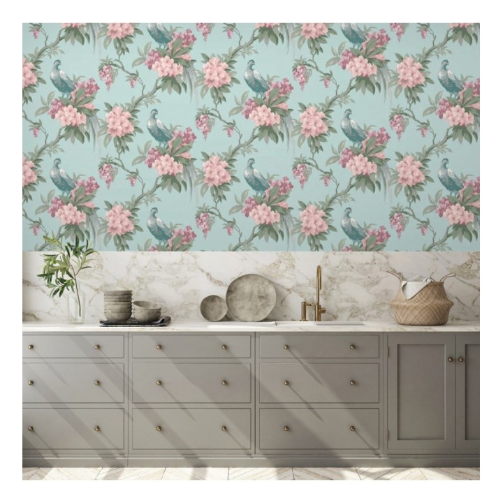 Papel pintado de pájaros y flores de los jardines reales - Royal Birds 681202