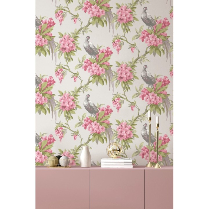 Papel pintado de pájaros y flores de los jardines reales - Royal Birds 681203
