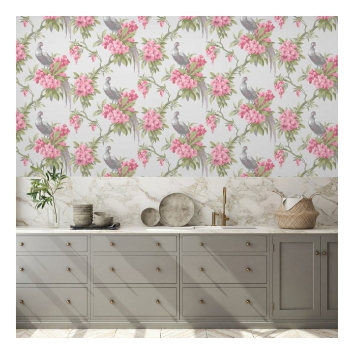 Papel pintado de pájaros y flores de los jardines reales - Royal Birds 681203