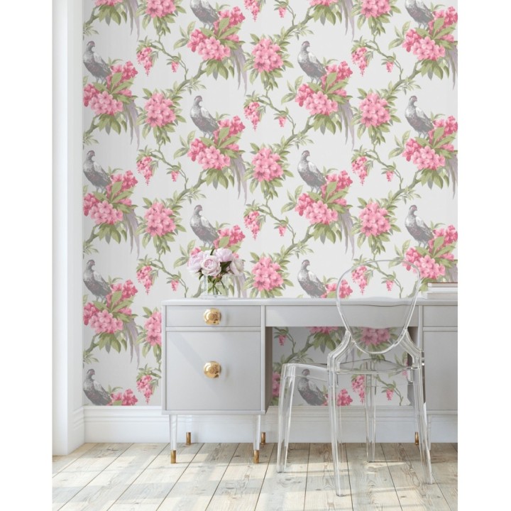 Papel pintado de pájaros y flores de los jardines reales - Royal Birds 681203