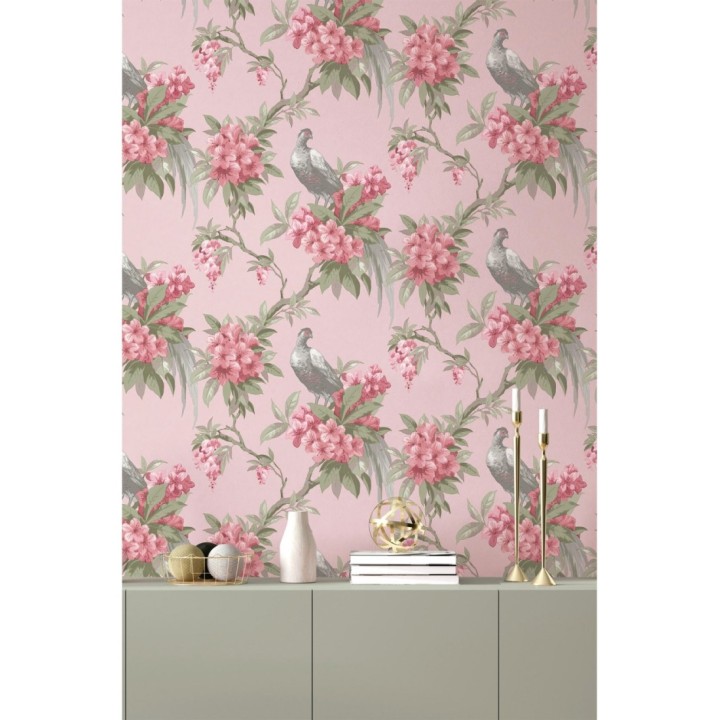 Papel pintado de pájaros y flores de los jardines reales - Royal Birds 681204