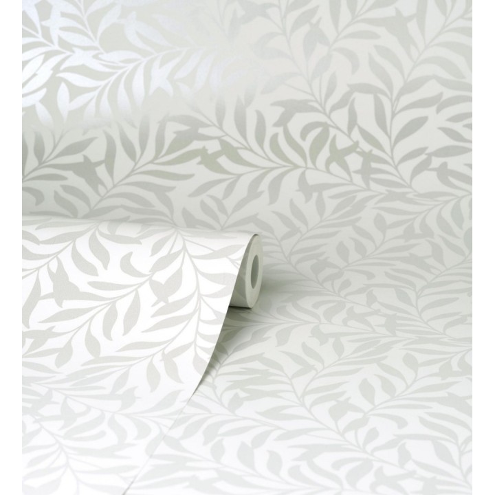 Papel pintado de hojas efecto nacarado fondo mate - Didier 681205