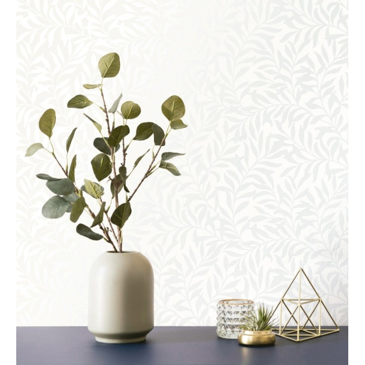 Papel pintado de hojas efecto nacarado fondo mate - Didier 681205