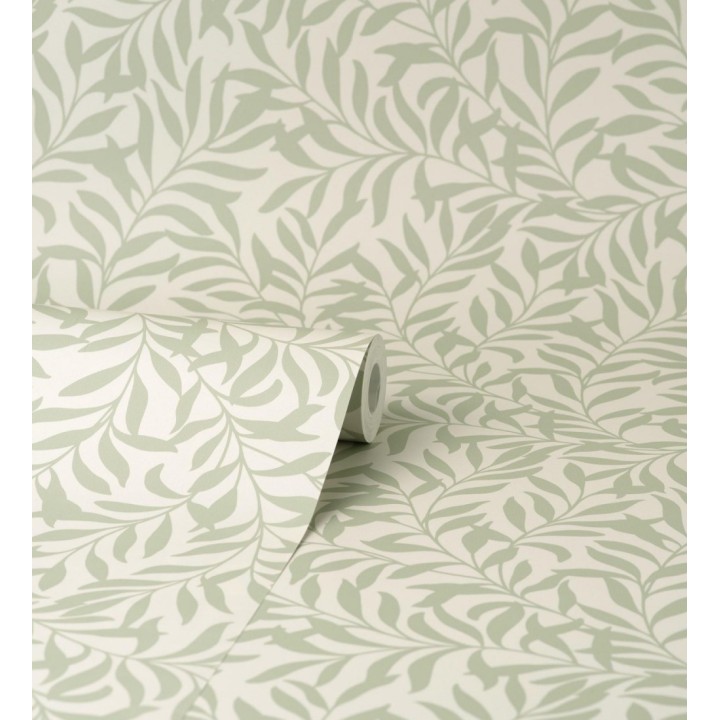 Papel pintado de hojas efecto nacarado fondo mate - Didier 681206