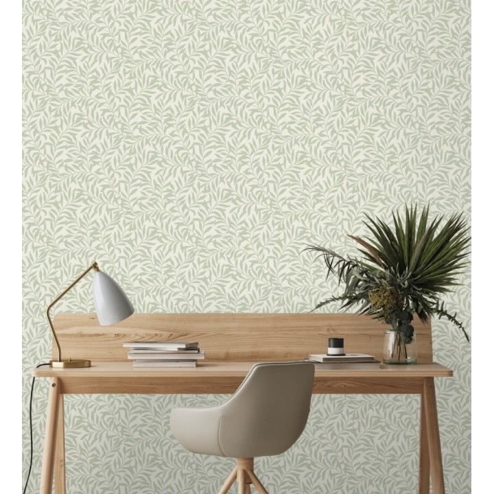 Papel pintado de hojas efecto nacarado fondo mate - Didier 681206