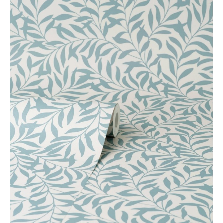 Papel pintado de hojas efecto nacarado fondo mate - Didier 681208