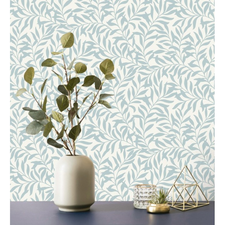 Papel pintado de hojas efecto nacarado fondo mate - Didier 681208