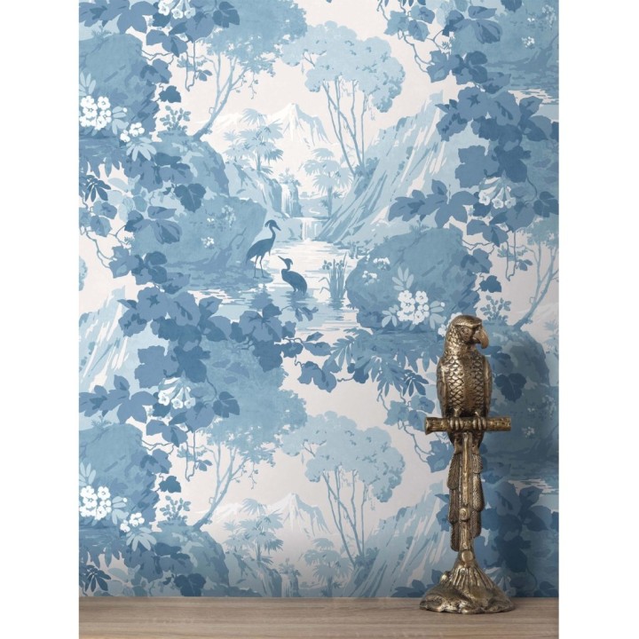 Papel pintado jardín japonés con árboles y aves - Xiamen Garden 681214