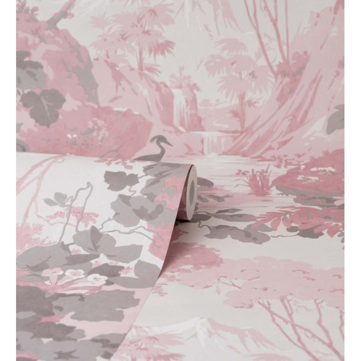 Papel pintado jardín japonés con árboles y aves - Xiamen Garden 681215