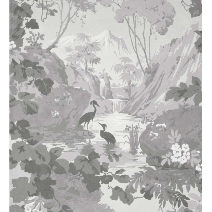 Papel pintado jardín japonés con árboles y aves - Xiamen Garden 681216