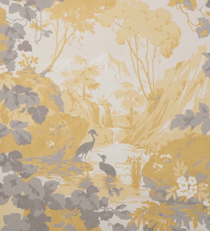 Papel pintado jardín japonés con árboles y aves - Xiamen Garden 681217