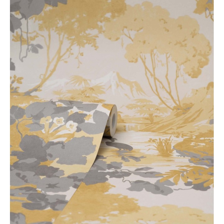 Papel pintado jardín japonés con árboles y aves - Xiamen Garden 681217