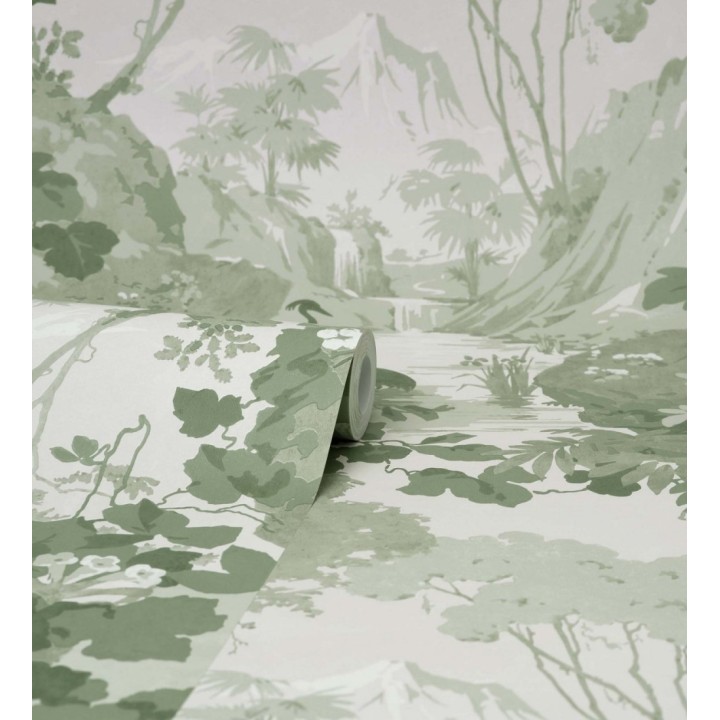 Papel pintado jardín japonés con árboles y aves - Xiamen Garden 681218