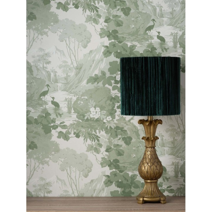 Papel pintado jardín japonés con árboles y aves - Xiamen Garden 681218