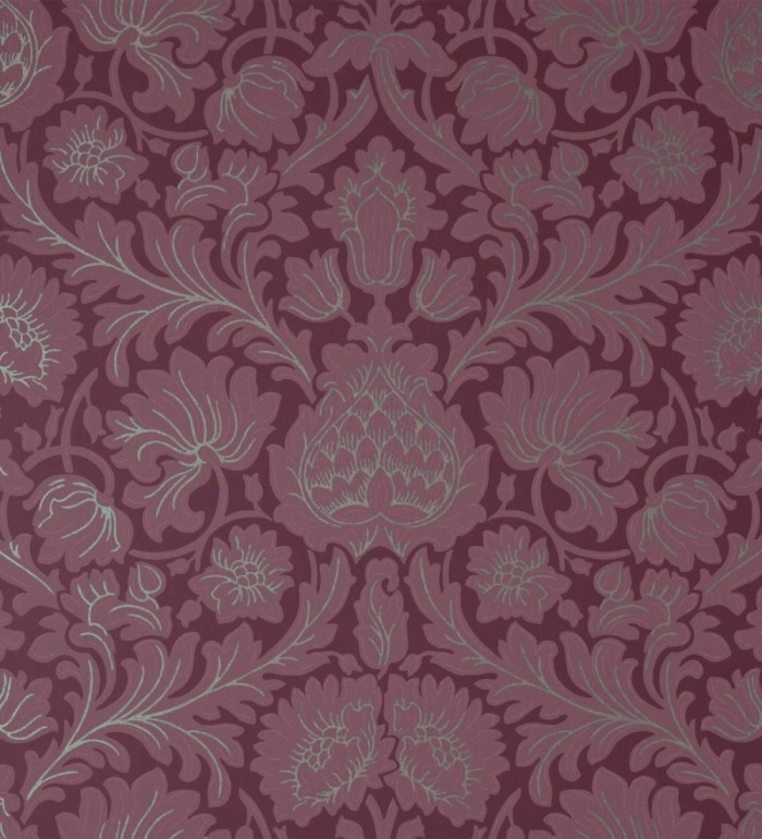 Papel pintado damasco lujoso estilo inglés con toque metalizados - Quinton Palace 681219