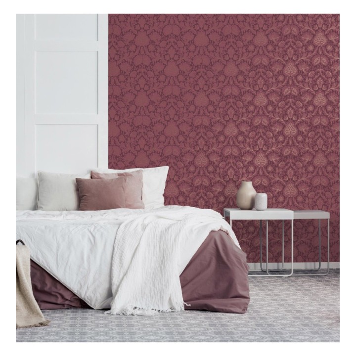 Papel pintado damasco lujoso estilo inglés con toque metalizados - Quinton Palace 681219