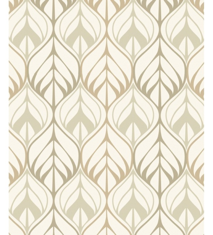 Papel pintado dibujo de hojas estilo nórdico - Omeya 121001