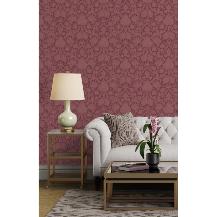 Papel pintado damasco lujoso estilo inglés con toque metalizados - Quinton Palace 681219