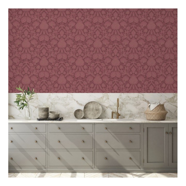 Papel pintado damasco lujoso estilo inglés con toque metalizados - Quinton Palace 681219