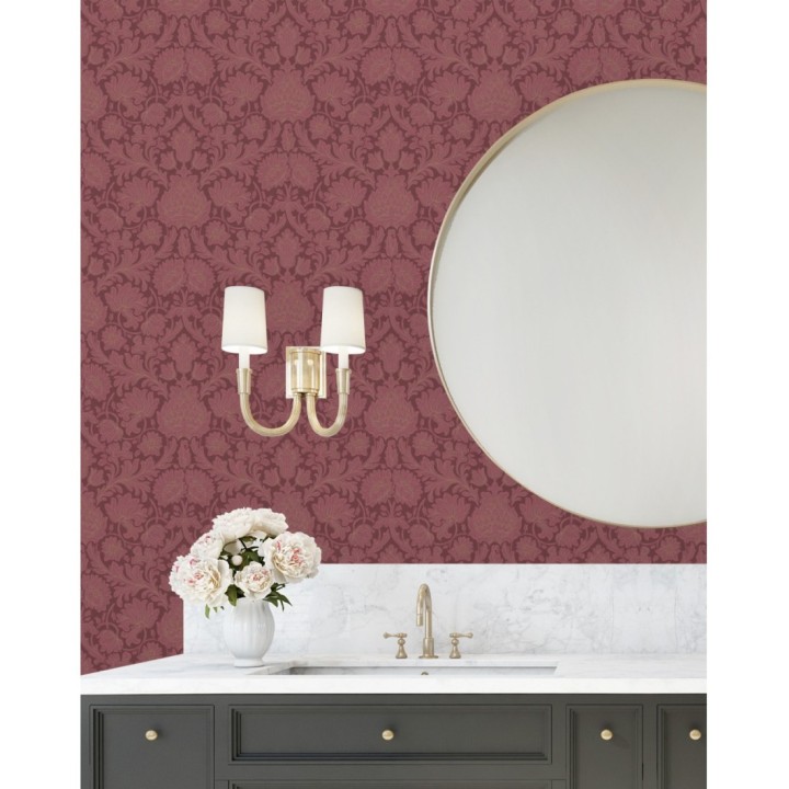 Papel pintado damasco lujoso estilo inglés con toque metalizados - Quinton Palace 681219