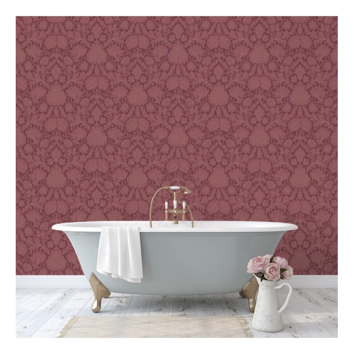 Papel pintado damasco lujoso estilo inglés con toque metalizados - Quinton Palace 681219