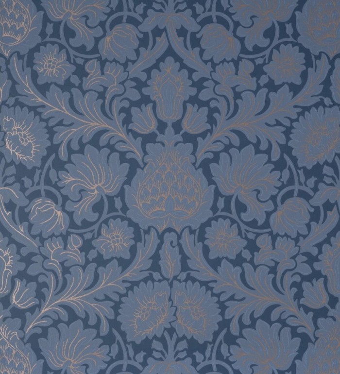 Papel pintado damasco lujoso estilo inglés con toque metalizados - Quinton Palace 681220