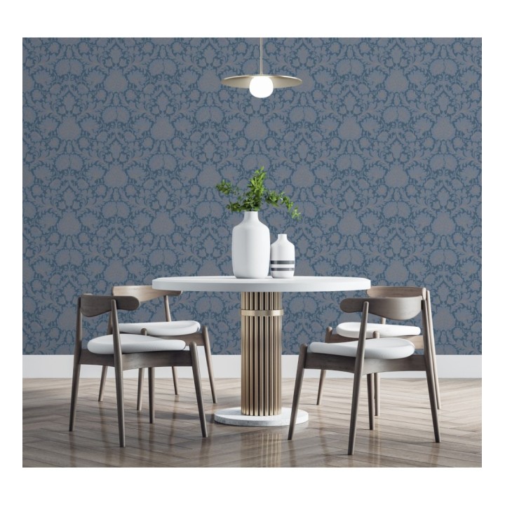 Papel pintado damasco lujoso estilo inglés con toque metalizados - Quinton Palace 681220