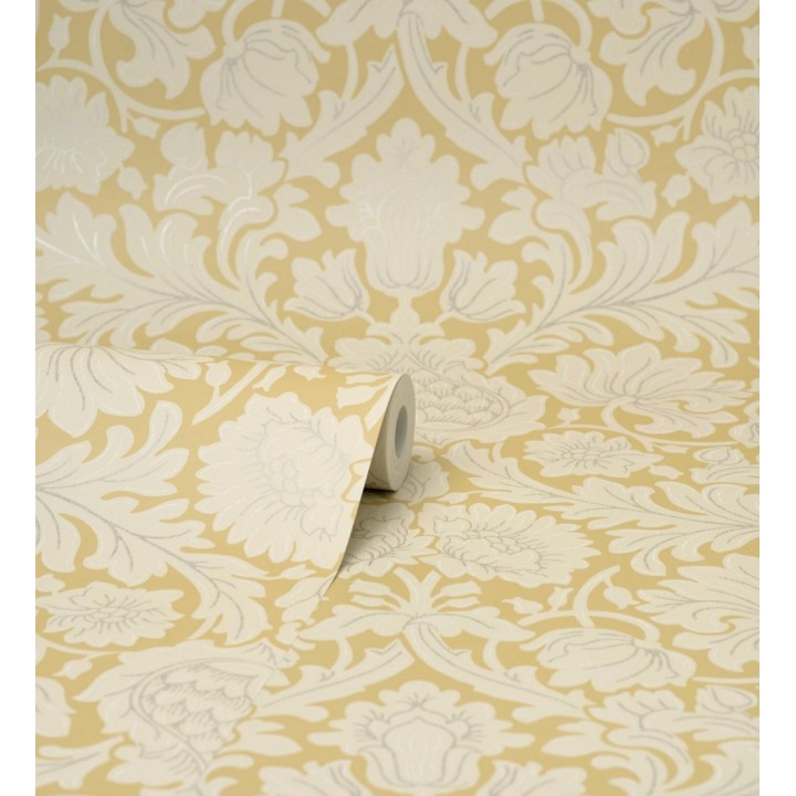 Papel pintado damasco lujoso estilo inglés con toque metalizados - Quinton Palace 681221