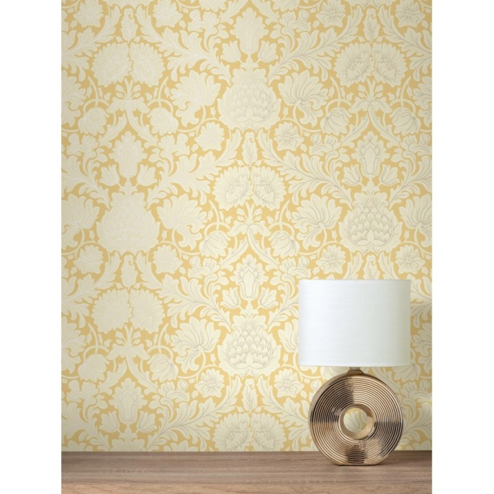 Papel pintado damasco lujoso estilo inglés con toque metalizados - Quinton Palace 681221